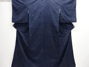 葉模様織り出し手織り紬着物